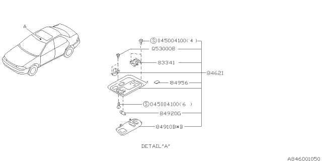 1996 Subaru Outback Spot Lamp Assembly Diagram for 84621AC000EP