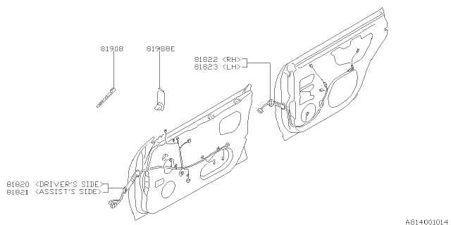 1996 Subaru Outback Front Door Cord Diagram for 81821AC020