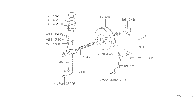 1996 Subaru Legacy Brake System - Master Cylinder Diagram 2