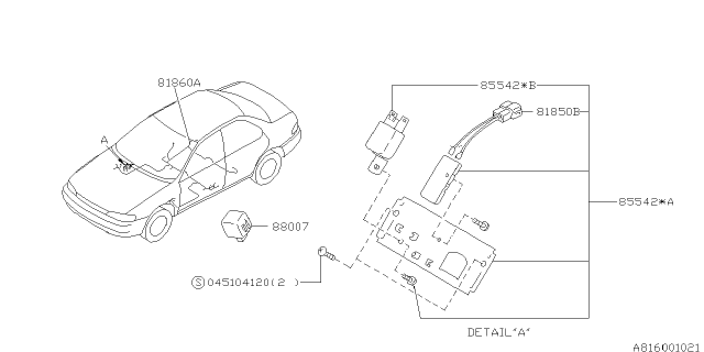 1996 Subaru Outback Floor Wiring Harness Diagram for 85521AC160