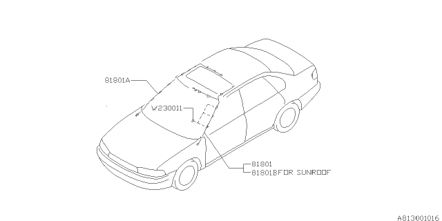 1998 Subaru Legacy Sun Roof Cord Diagram for 81801AC300