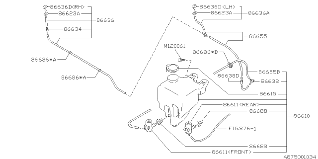 1997 Subaru Outback Joint Diagram for 86639AA090