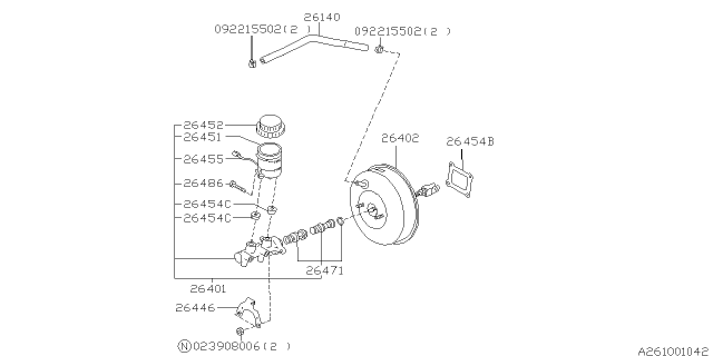 1996 Subaru Legacy Brake System - Master Cylinder Diagram 1