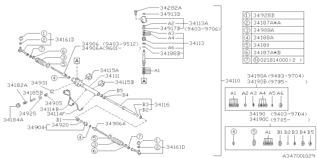 1999 Subaru Outback Adapter Diagram for 34115AA070