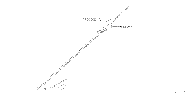 1997 Subaru Outback Antenna Assembly Diagram for 86321AC050