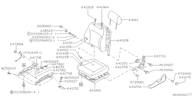1996 Subaru Legacy Front Seat Diagram 2