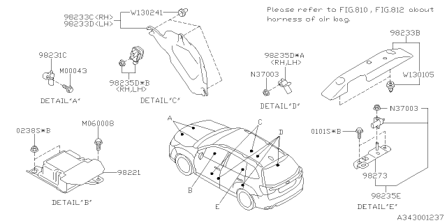 2021 Subaru Forester Air Bag Diagram 2