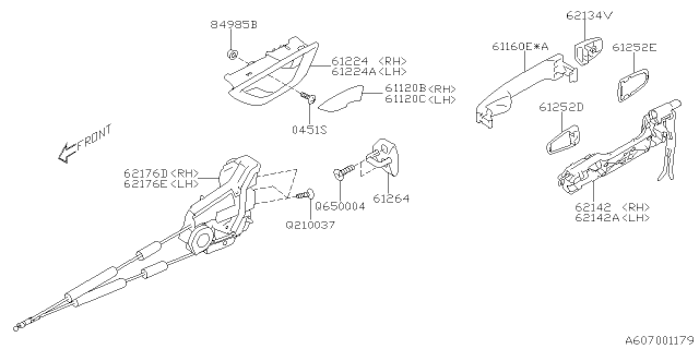 2021 Subaru Forester Door Parts - Latch & Handle Diagram 3