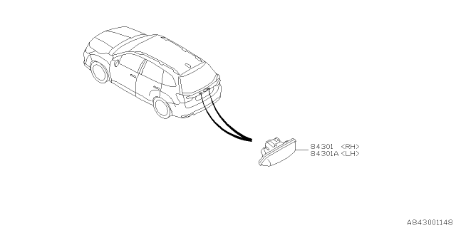 2021 Subaru Forester Lamp - License Diagram