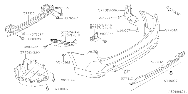 2020 Subaru Forester Bumper Face R Hg Diagram for 57704SJ310