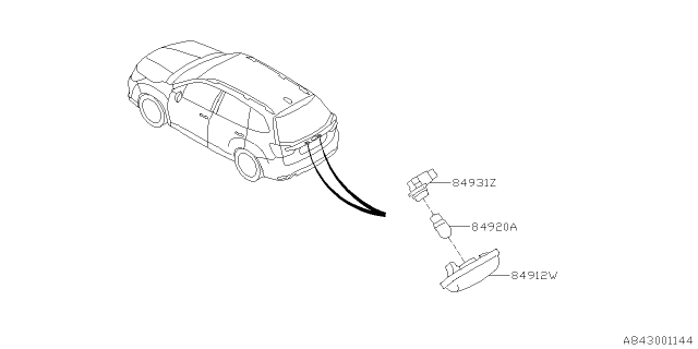 2020 Subaru Forester Lamp - License Diagram 1