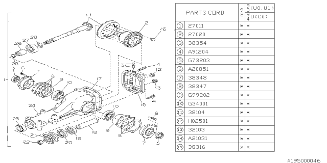 1992 Subaru SVX Differential - Individual Diagram 1