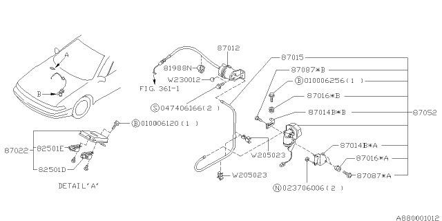 1994 Subaru SVX Relay Diagram for 82501AA160