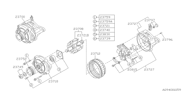 1997 Subaru SVX Plug Diagram for 23796KA000