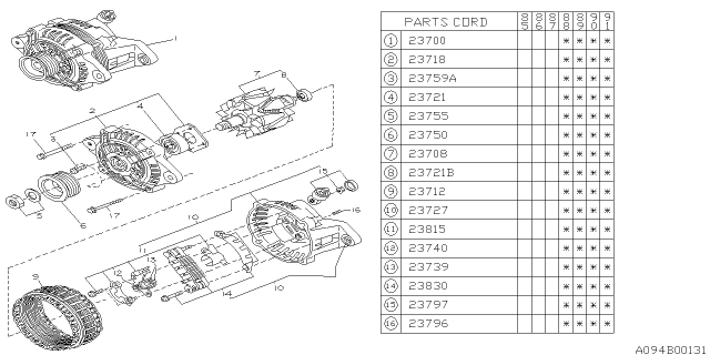 1989 Subaru XT Ball Bearing Diagram for 23721AA030