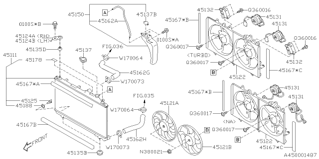 2020 Subaru Outback Radiator Assembly Diagram for 45111AN00A