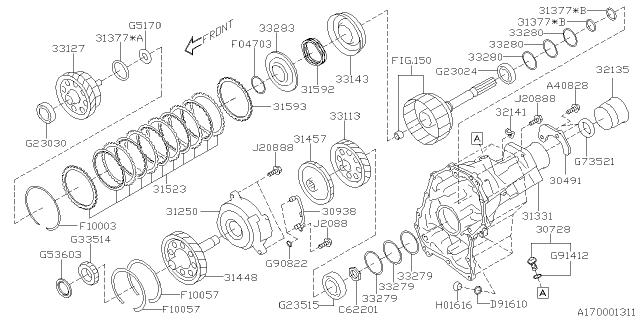 2020 Subaru Outback Screw Assembly Union Diagram for 30728AA000