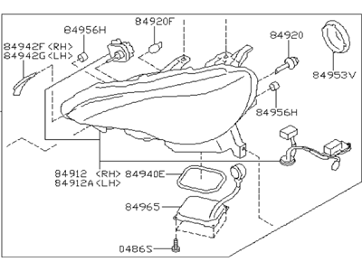 Subaru 84002CA130 Driver Side Headlamp Assembly