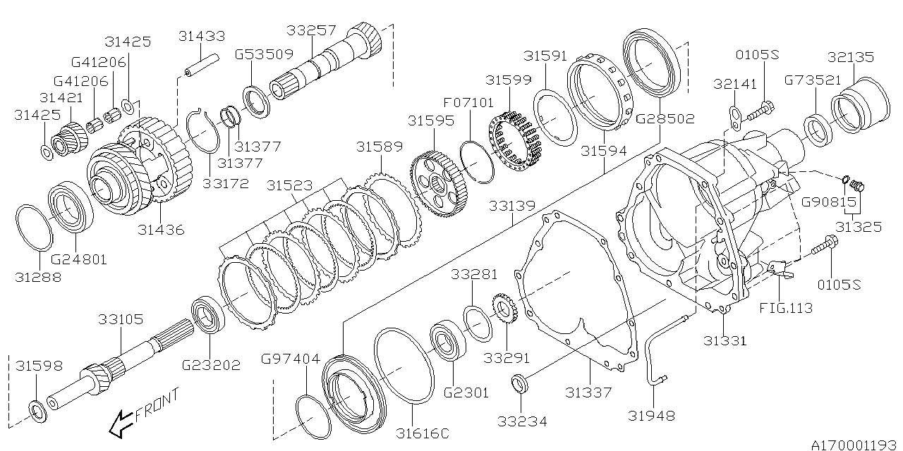 28473AJ00A Genuine Subaru HUB UNIT COMPLETE REAR