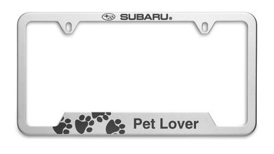 Subaru SOA342L166 License Plate Frame (Pet Lover) - Stainless Steel
