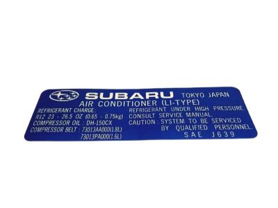 Subaru 73750FA000 A/C Label