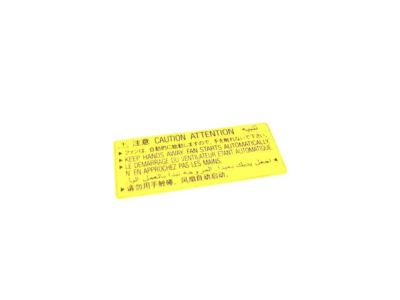 Subaru 45178FG000 Label Cooling