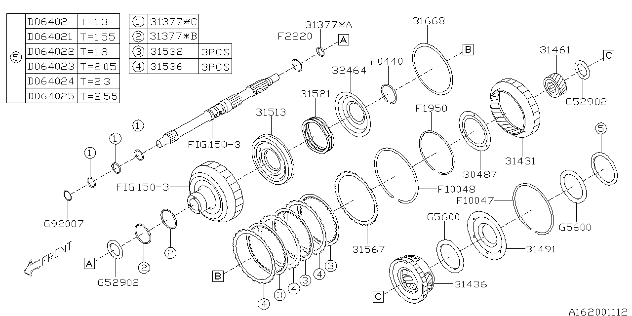 Subaru 31461AA110 Gear Sun