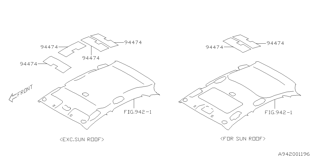 Subaru 94474FJ000 INSULATOR Rf HEV