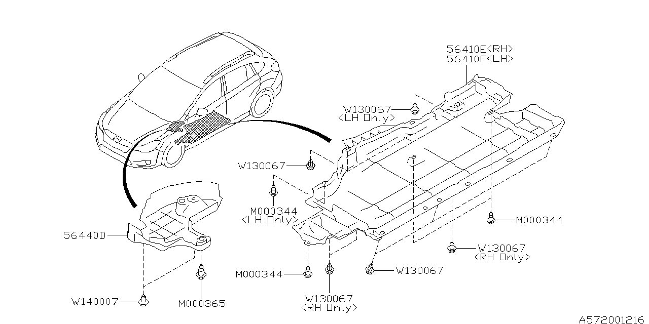 Subaru 56440FJ002 Under Cover Front Cable