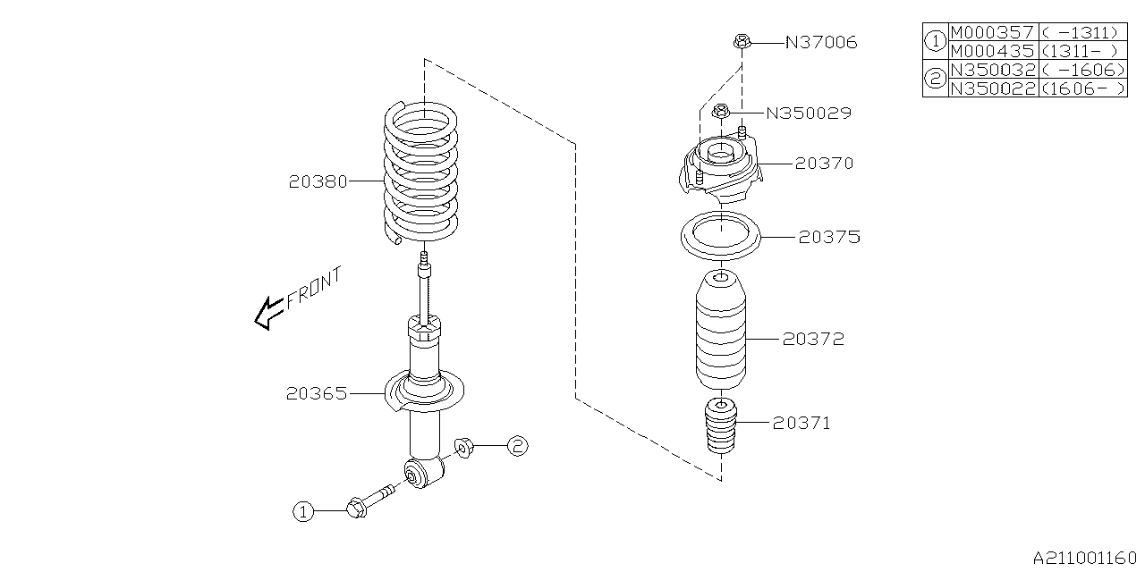 Subaru 20365FJ410 Shock ABSORBER Complete RXUV