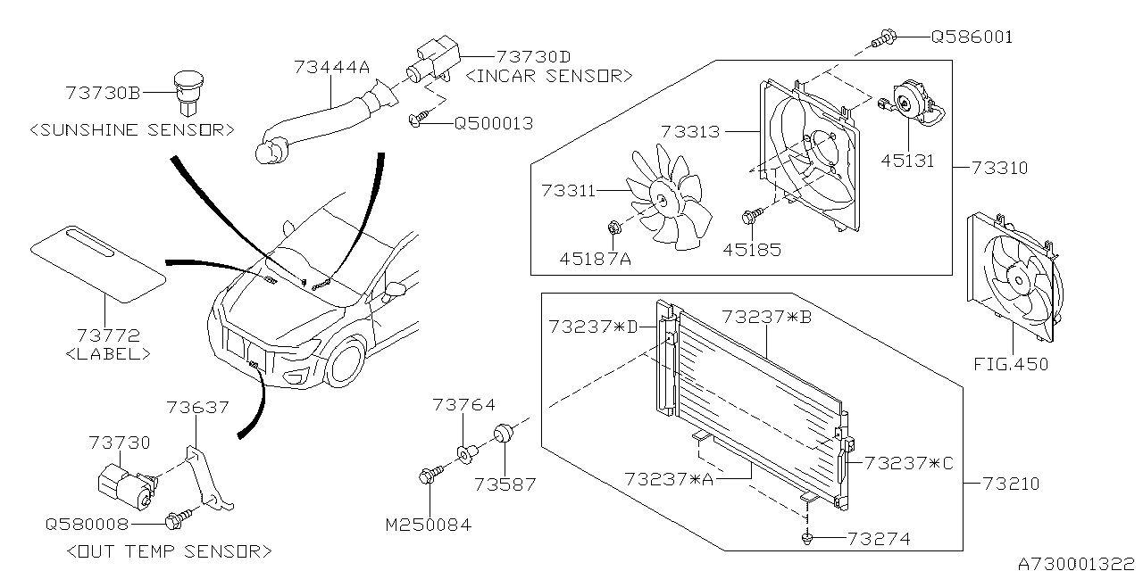 Subaru 73730FJ000 Sensor Assembly