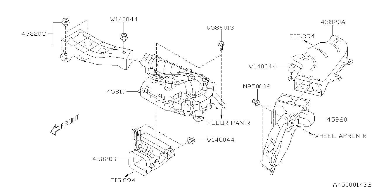 Subaru 45820FJ010 Duct