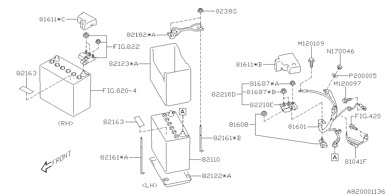 Subaru 81041FJ070 Bracket Bat Cable