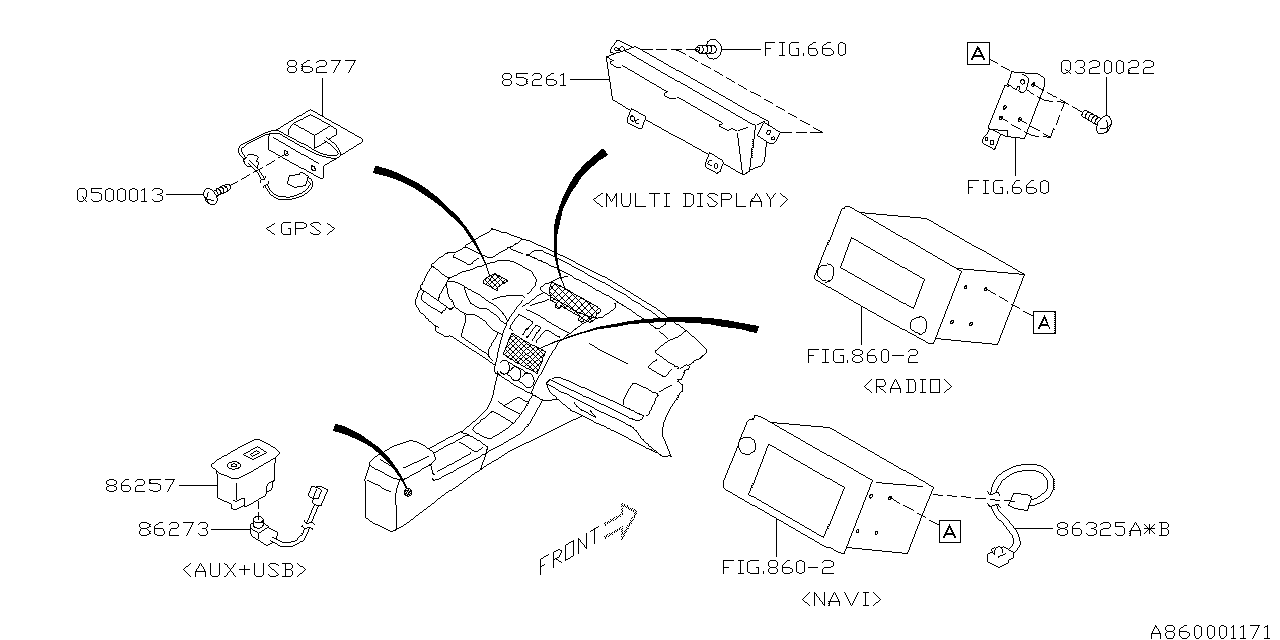 Subaru 85261FJ471 Multi DISP Assembly