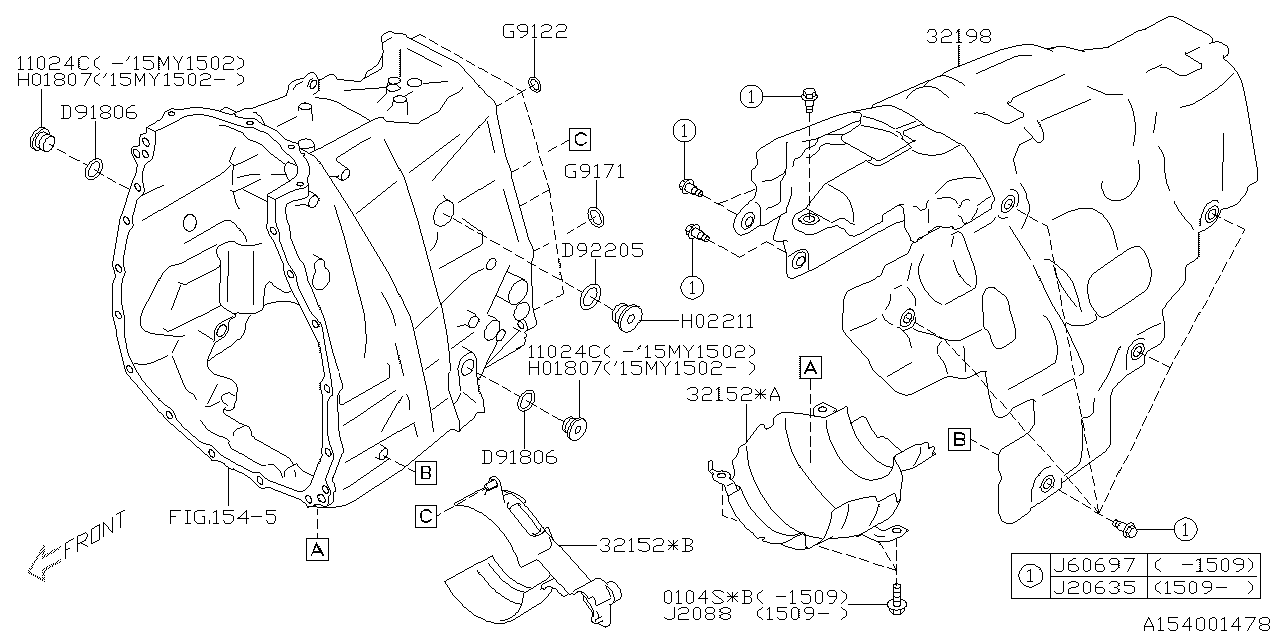 Subaru 32198AA070 Cover Trans Case