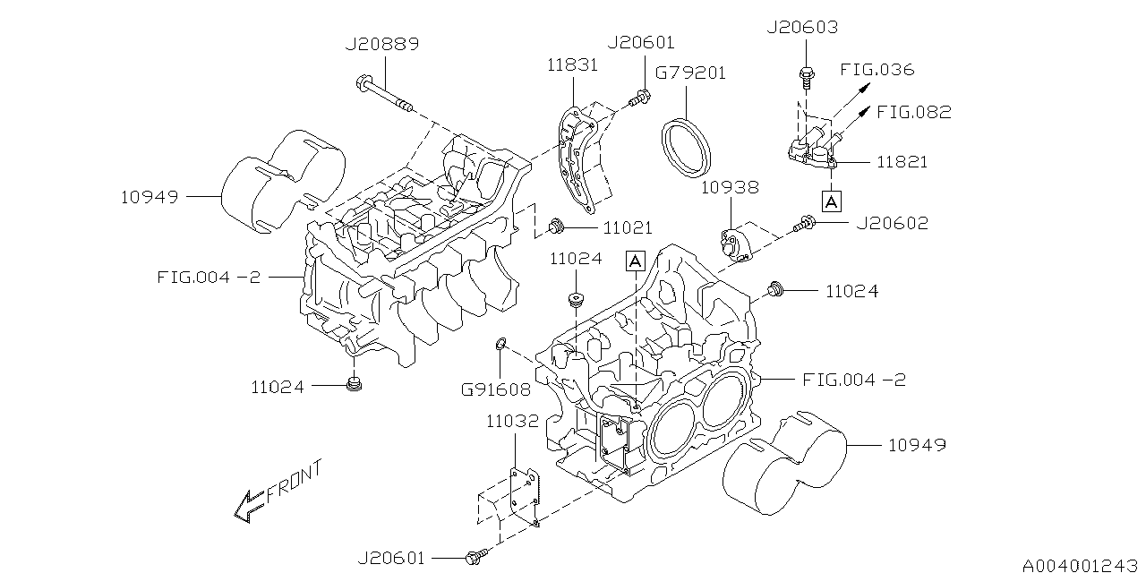 Subaru 10949AA010 SPACER WTR JCKT