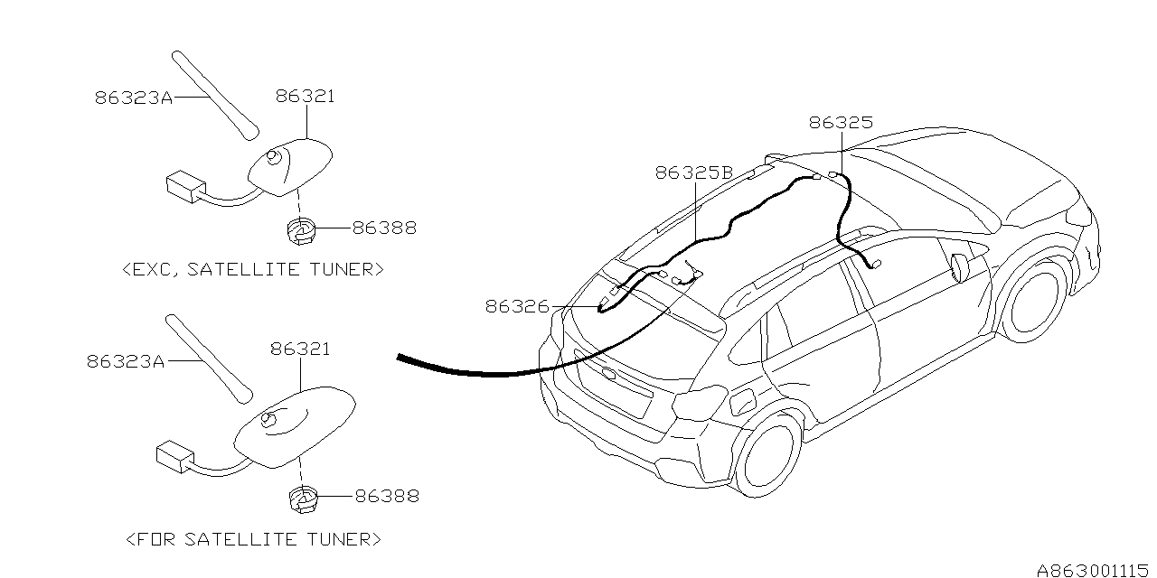 Subaru 86326FJ220 Feeder Cord 5US