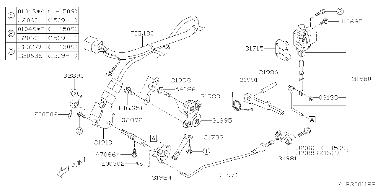 Subaru 31986AA050 Shaft Parking PAWL