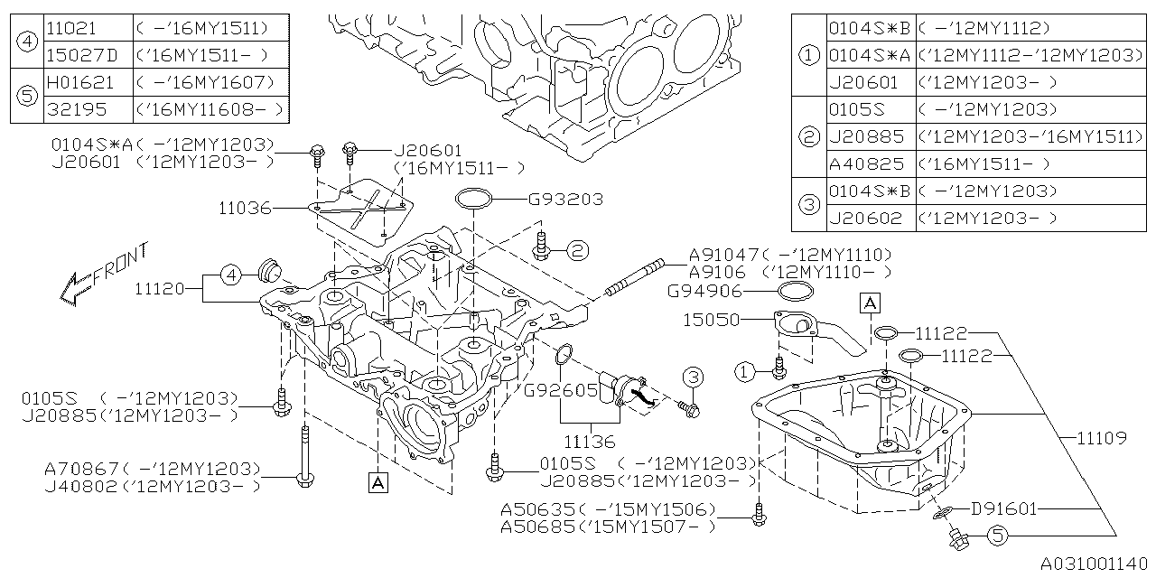 Subaru 800708670 Bolt 8X75X22