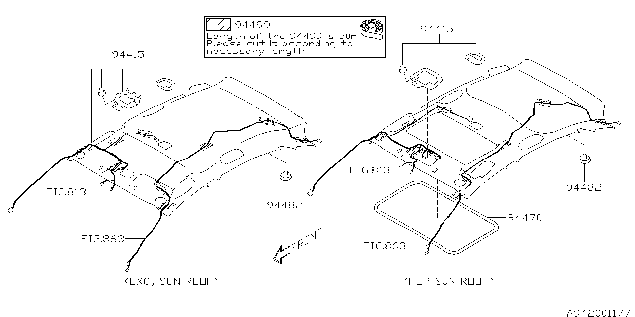 Subaru 94426FJ050ME Trim Panel Roof