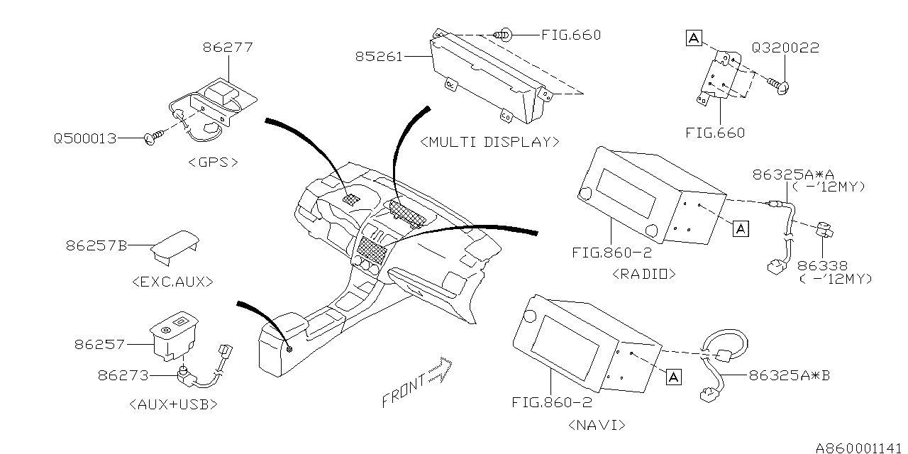 Subaru 85261FJ720 Multi DISP Assembly