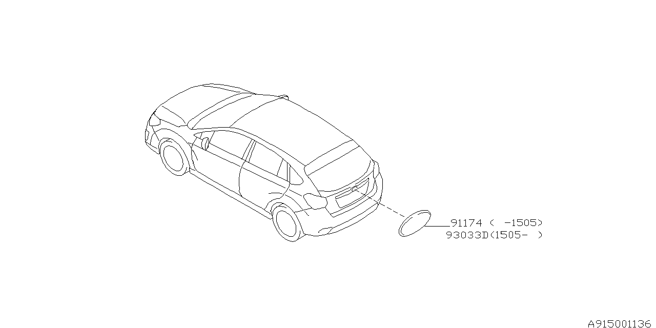 Subaru 91174SA004 Liftgate Tailgate Hatch-Emblem Badge Nameplate