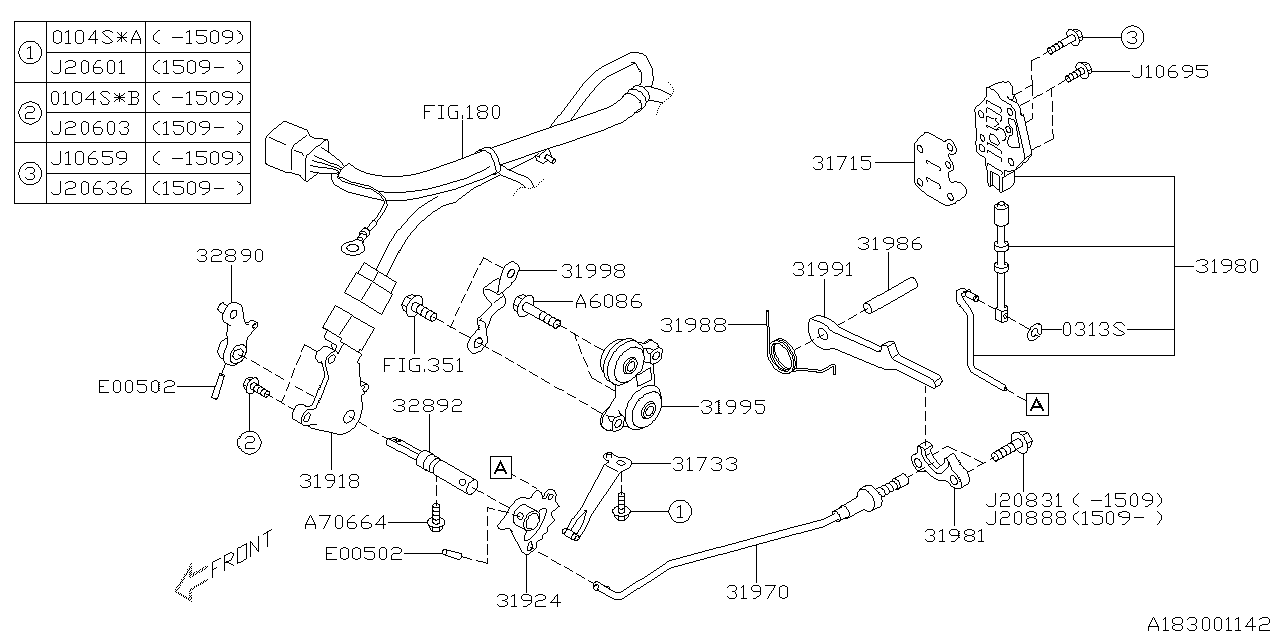 Subaru 31995AA050 Plate Assembly At Cable Lower