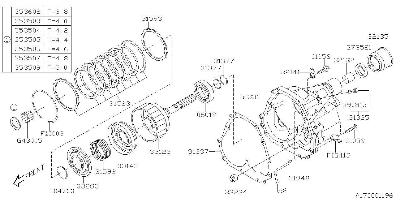 Subaru 31331AA330 Case Complete Extension