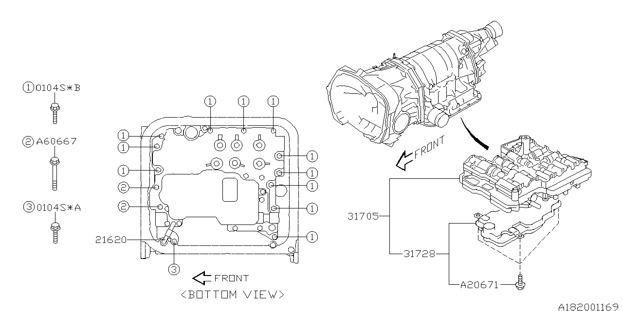 Subaru 800206710 Bolt 6X12X12