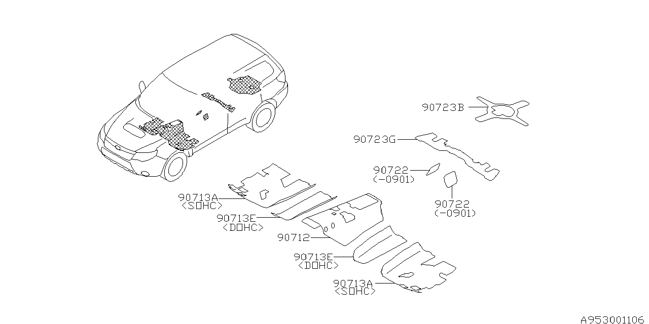 Subaru 90713FG000 SILENCER Front Floor