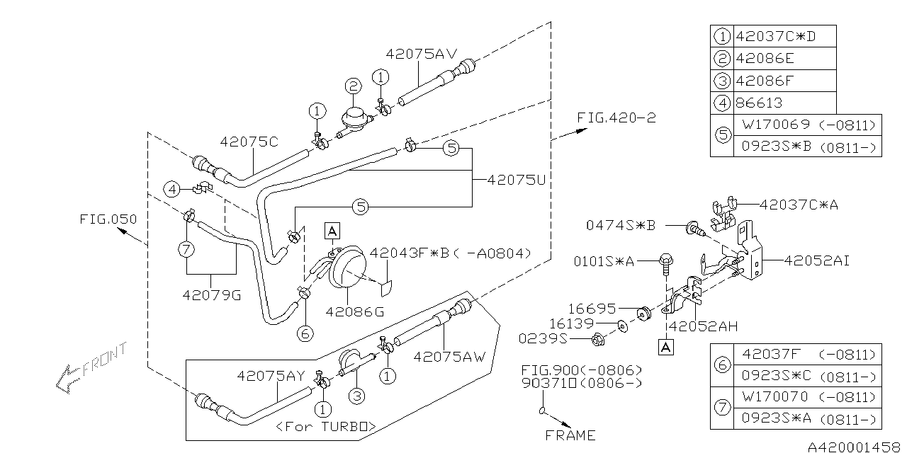 Subaru 42075FG380 Hose Return