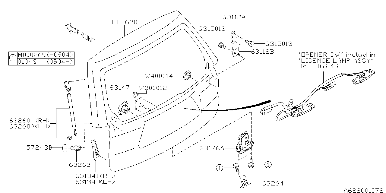 Subaru 63032FG000 Rear Gate Latch & Actuator