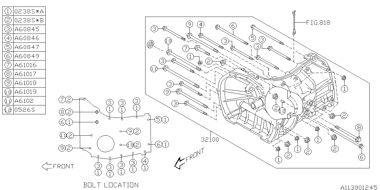 Subaru 32100AB410 Manual Transmission Case Assembly