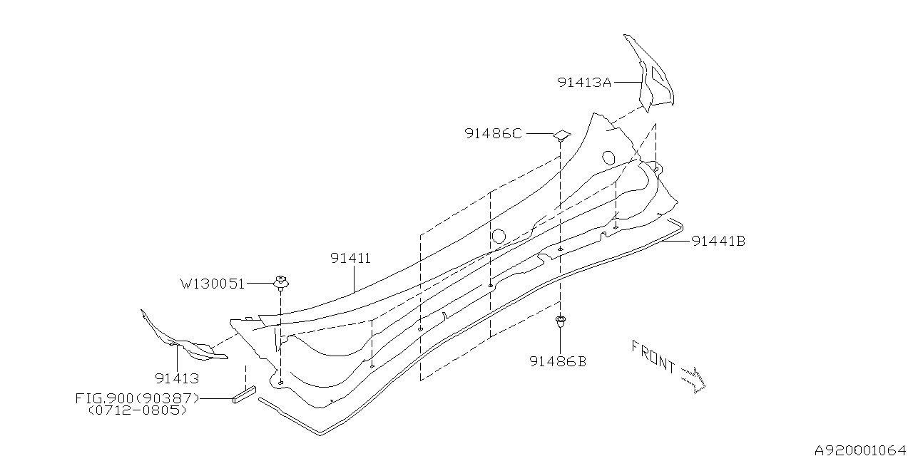 Subaru 91419SC010 COWL Panel Assembly